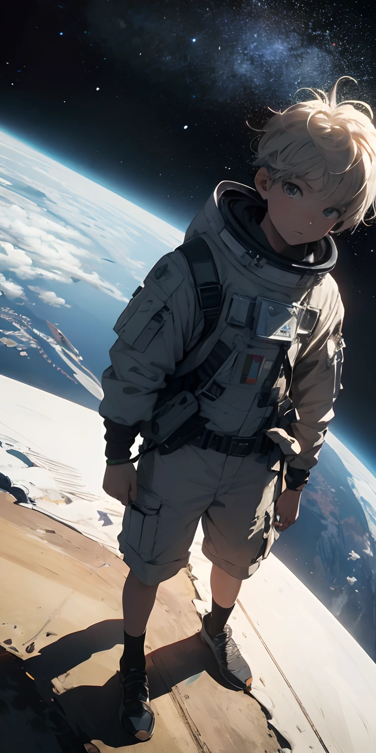 absurd resolution, high resolution, (masterpiece: 1.4), ultra-detailed, 1boy, from above, space, floating