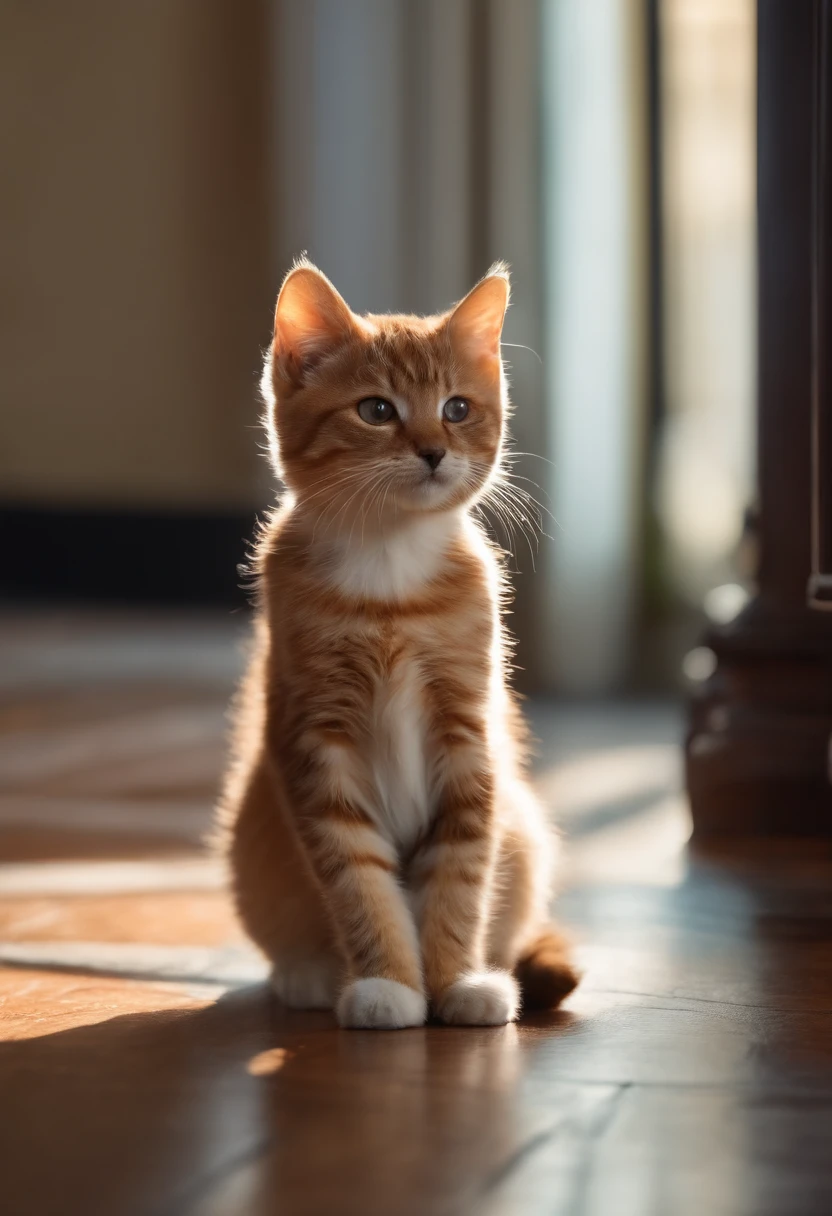 Perfect centering, a cute little cat, Wear trainers, Wearing sunglasses, cheerfulness, Standing position, Abstract beauty, Centered, Looking at the camera, Facing the camera, Approaching perfection, Dynamic, Highly detailed, sleeoing, Sharp Focus, in 8K