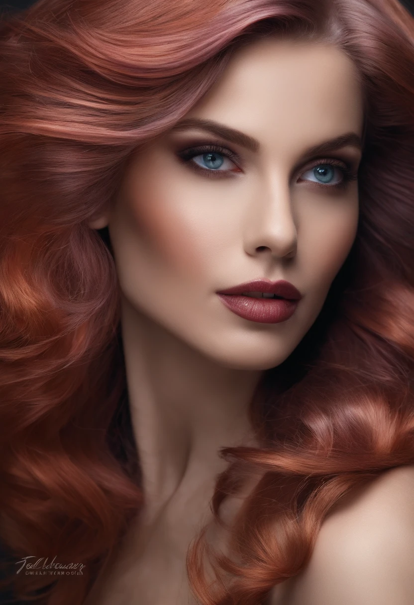 lucy pinder, face portrait, curly hair, red hair, mouth wide open, red lipstick, bride, eyes closed