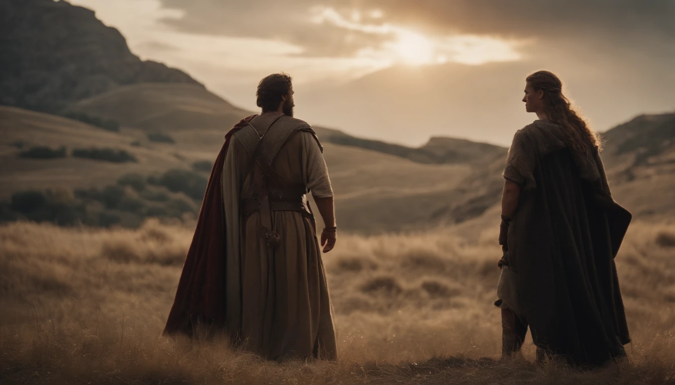 Giant vs teen, Biblical times, Clothes of the biblical era, 4k, war