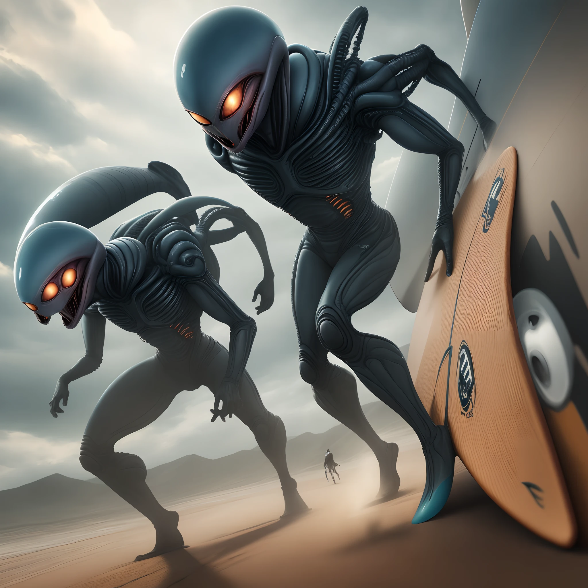 alien surfing