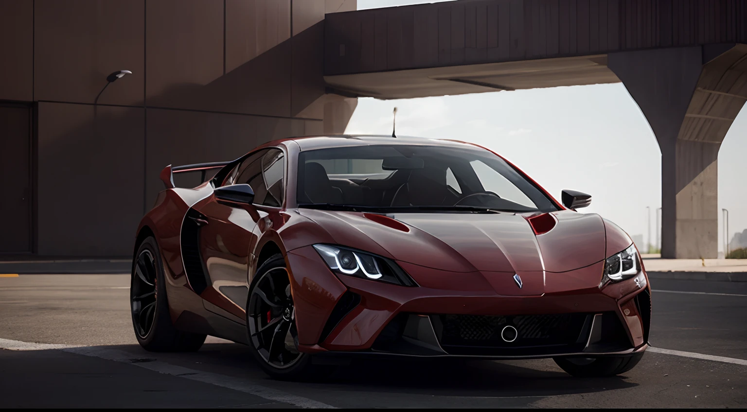 super carro futurista, vermelho e preto, Lumion Pro rendering, cinematic quality, muito detalhado