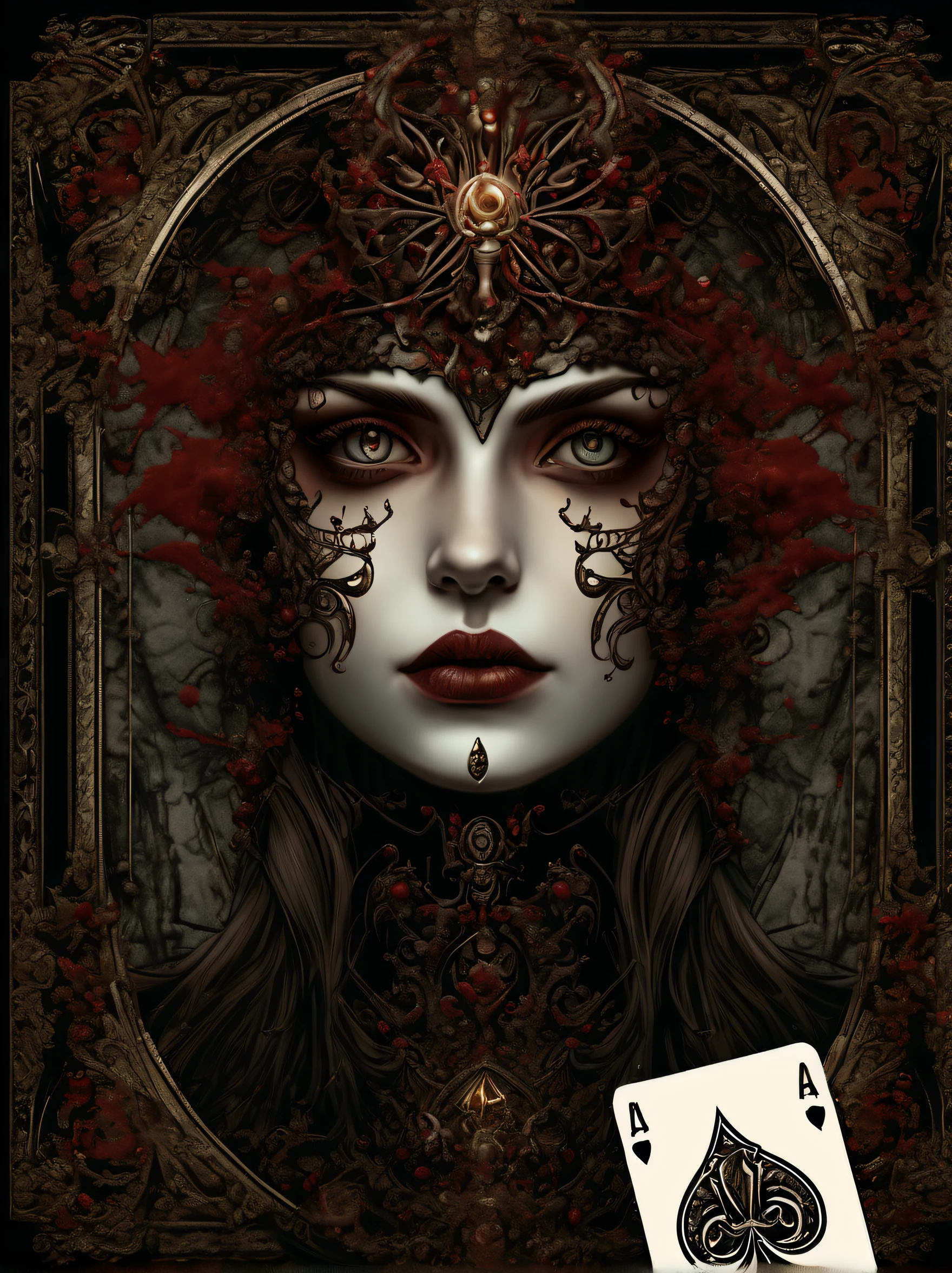 Art deco masterpiece, alpha male, at night, cemetery, flowers, skull, nightmare, candles, intricately detailed, sharp focus, extremely detailed, dark fantasy, glowing, colorful painting, rich color, HDR, octane render, digital illustration, cinematic light, art by [ Sachin Teng, Alphonse Mucha, Jean Dupas, Eugène Grasset ]