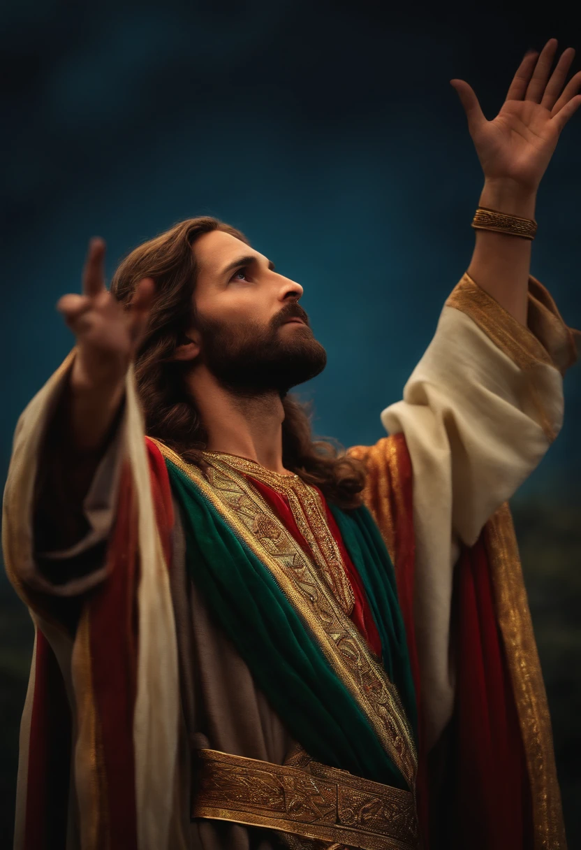 Jesus with his hands raised in Israel