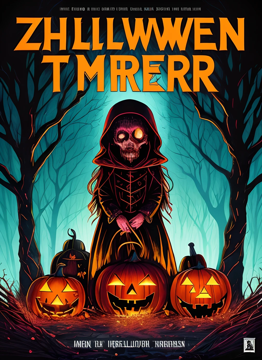 Capa de livro de terror, zumbis, halloween