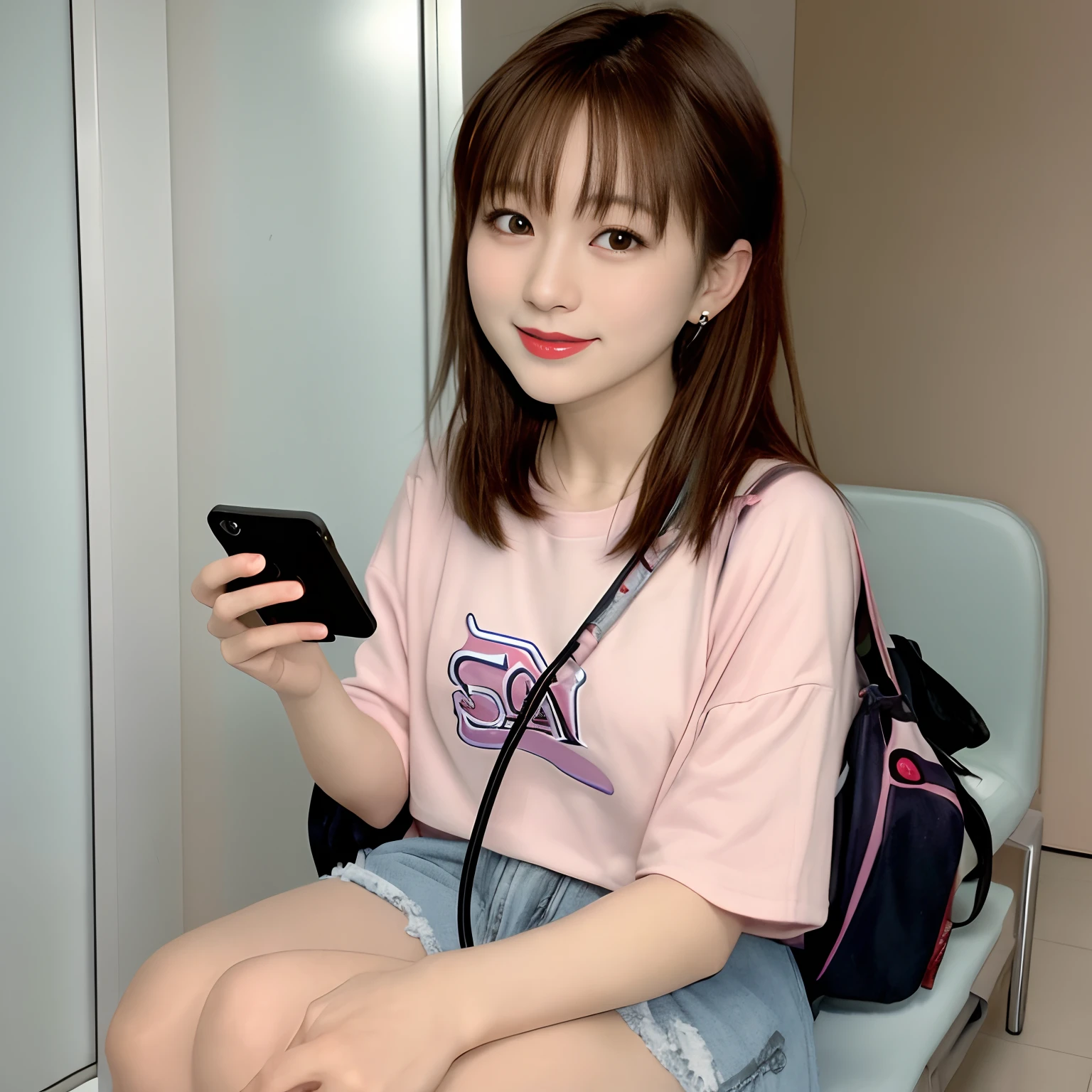 90s Sora Aoi with an iPhone on the phone