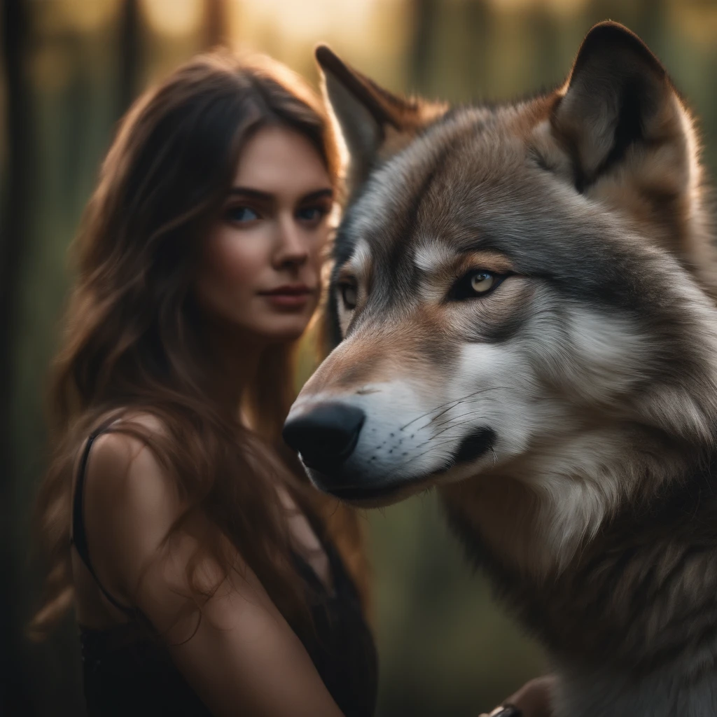 A giant wild gray wolf protects the beautiful girl
(Master parts: 1.5) (Fotorrealista: 1.1) (Bokeh) (Best quality) (The skin、pores、Detailed texture of hair: 1.1) (复杂) (8K) (hdr) (Wallpapers) (Cinematic lighting) (foco nítido )