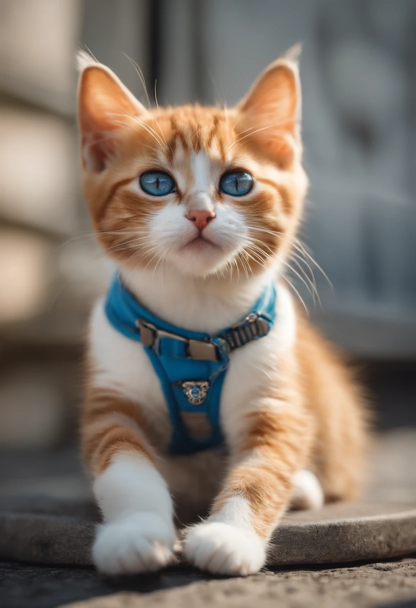 Perfect centering, a cute little cat, Wear trainers, Wearing sunglasses, cheerfulness, Standing position, Abstract beauty, Centered, Looking at the camera, Facing the camera, Approaching perfection, Dynamic, Highly detailed, sleeoing,Bipedal