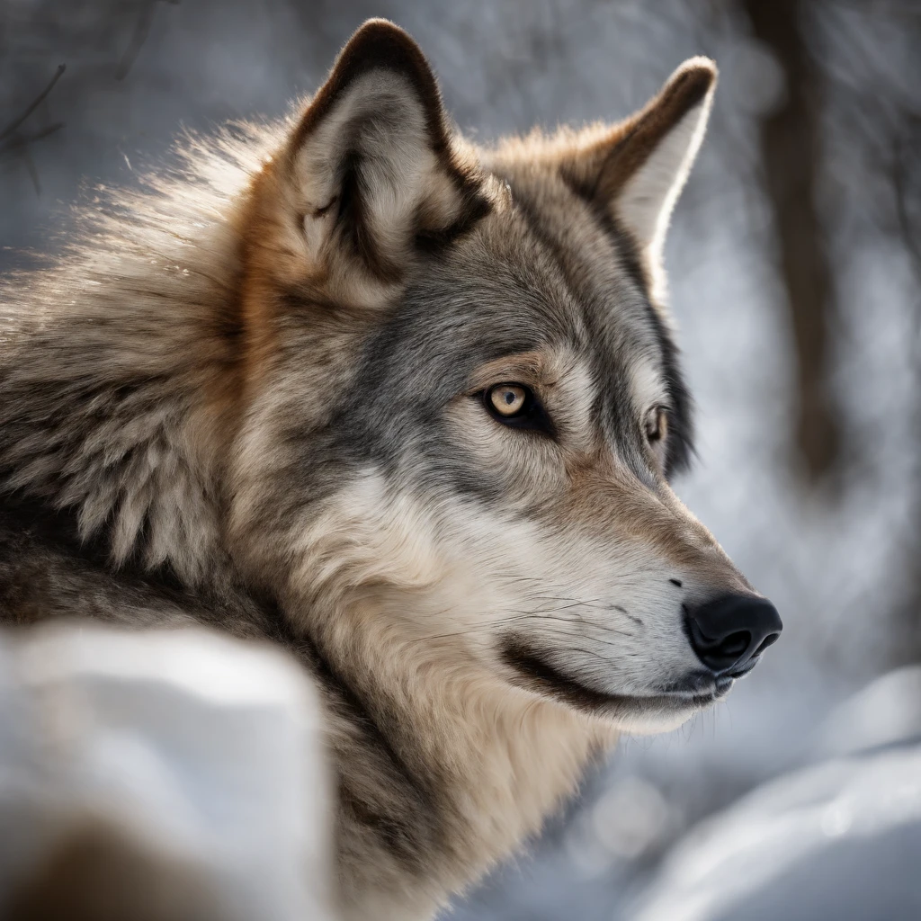 A giant wild gray wolf
(Master parts: 1.5) (Fotorrealista: 1.1) (Bokeh) (Best quality) (The skin、pores、Detailed texture of hair: 1.1) (复杂) (8K) (hdr) (Wallpapers) (Cinematic lighting) (foco nítido )
