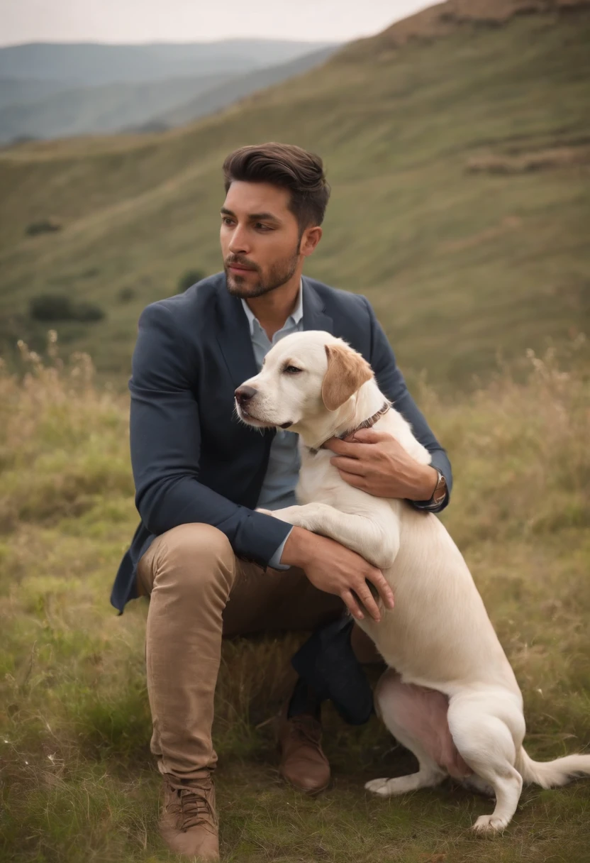 mastin con pastor aleman lindo cachorro, Paisaje