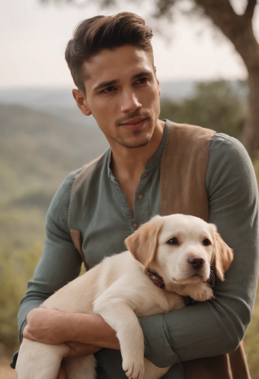 mastin con pastor aleman lindo cachorro, Paisaje