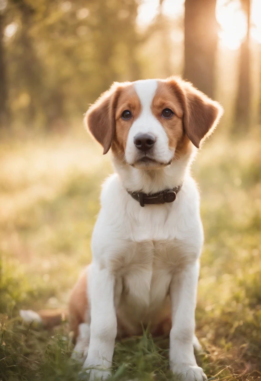 Un perro mezcla de mastin y pastor aleman. lindo cachorro, paisaje