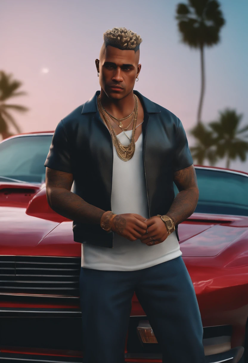 Portrait of a father,realistic 3d xxxtentacion in vice city,gta5