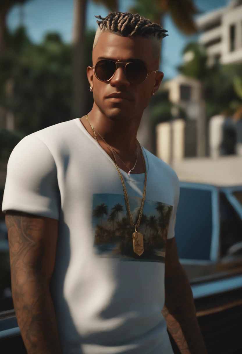 Portrait of a father,realistic 3d xxxtentacion in vice city,gta5
