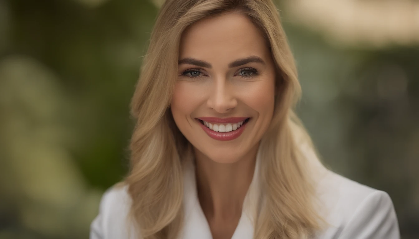 Capture a moment of professional elegance and warmth: a vibrant, smiling woman in the attire of a pharmacist. Her genuine smile radiates confidence and compassion, drawing viewers in. This high-definition, cinematic shot captures her from head to toe, showcasing her white pharmacist uniform that signifies expertise and trust. The direct gaze into the camera lens conveys approachability and expertise, making this image perfect for commercial use.