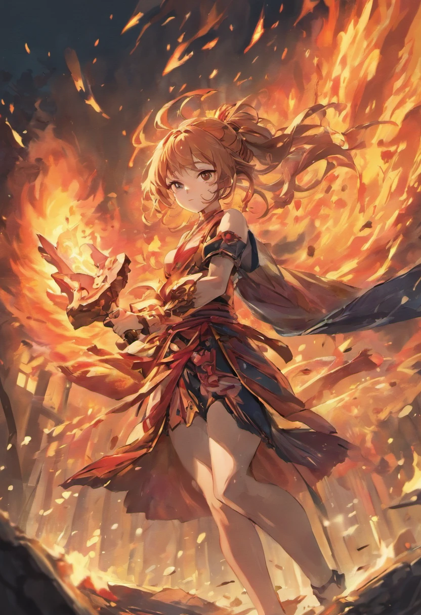 Best quality,masterpiece,ultra high res,(photorealistic:1.4),xiuxian,hyper-realistic fire effect,detailed face,
1girl,long sword,long hair,cleavage,high slit,(fiery aura:1.2),fire magic,beautiful girl,glowing eyes,full body,chinese architecture,heavy snow,combat,battlefield,blood-stained,heavy fighting in background,wuxia,