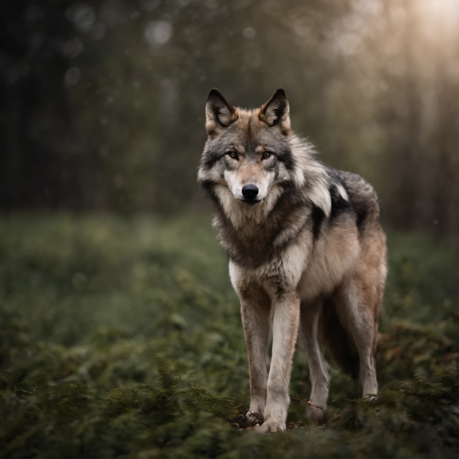 A giant wild gray wolf
(Master parts: 1.5) (Fotorrealista: 1.1) (Bokeh) (Best quality) (The skin、pores、Detailed texture of hair: 1.1) (复杂) (8K) (hdr) (Wallpapers) (Cinematic lighting) (foco nítido )