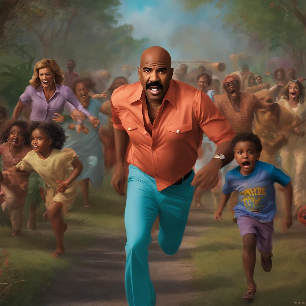 Steve harvey getting chased by ghouls