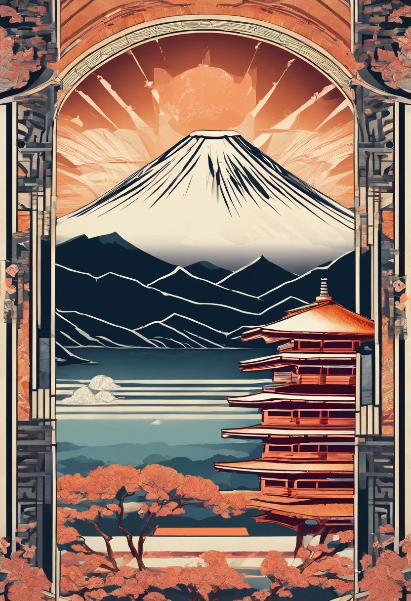 Mt fuji, Honshu, (Illustration: 1.0), epic composition, Realistic lighting, high definition detail, masutepiece, Best Quality, (extremely detailed CG unified 8k wallpaper), 1 man