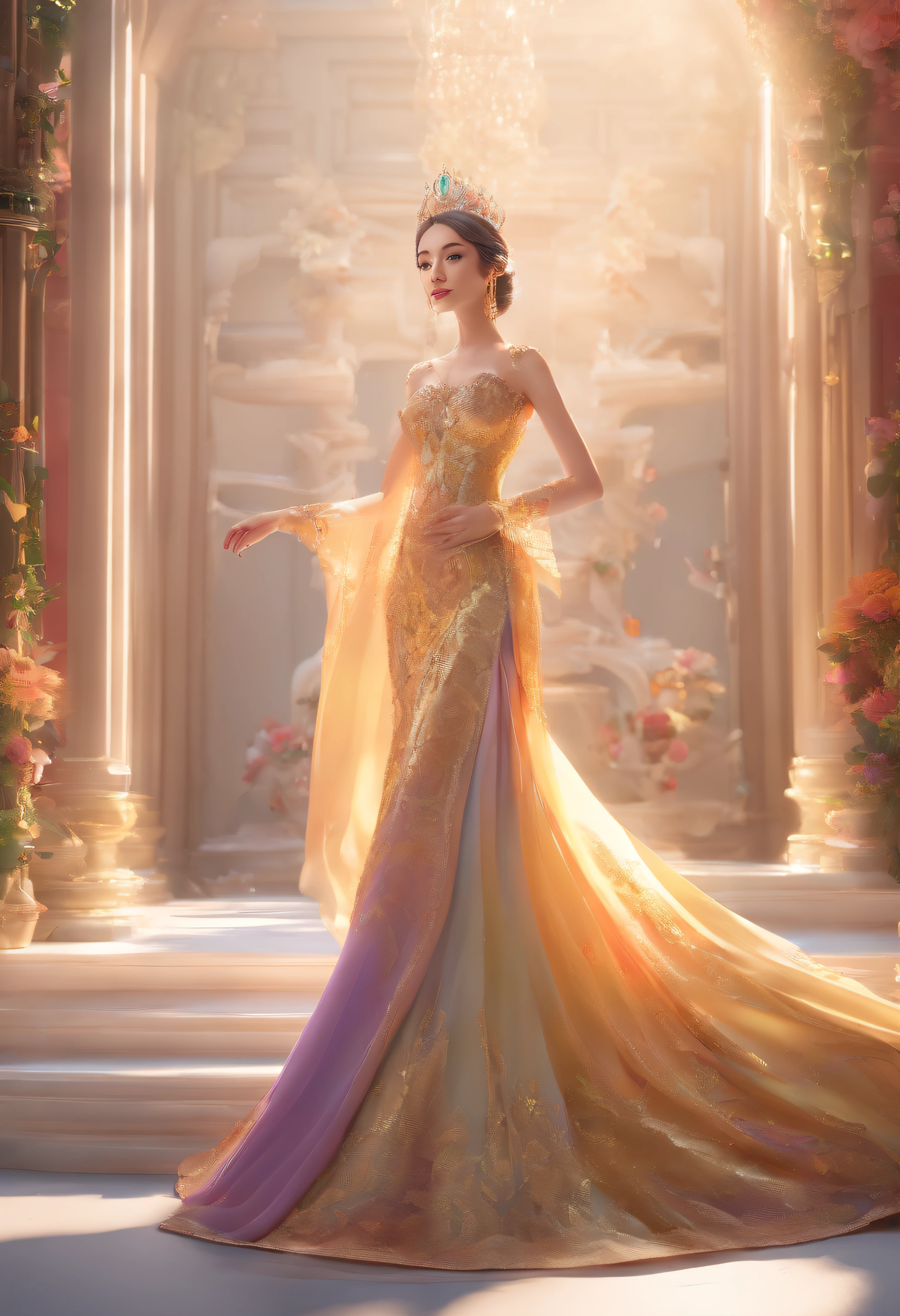 A Princess、opulent、Beautiful fece、doress