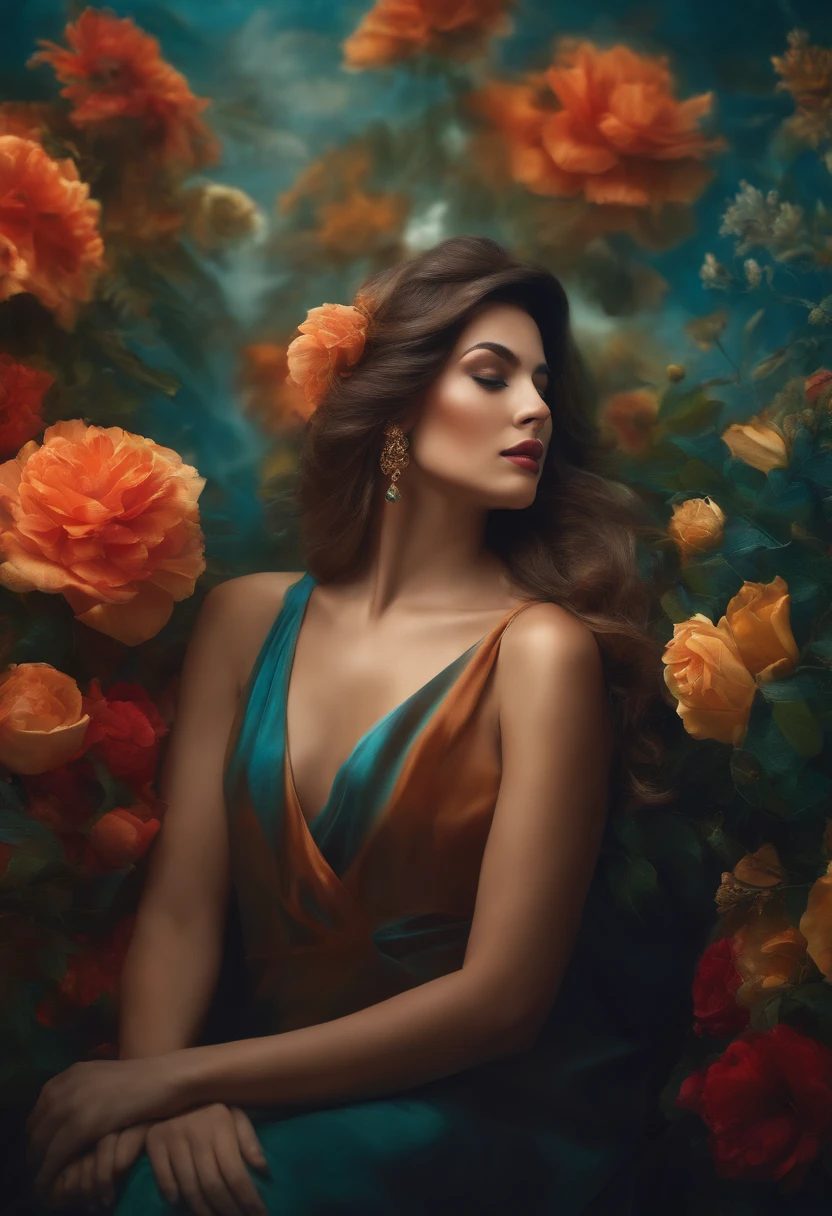 Generate a captivating image that represents an artist immersed in their 4k creation. The artist should be surrounded by vibrant colors and brushes in 4K action , Conveying the process of artistic creation. The image should capture the artist's energy and passion. Make sure that the image is visually impactful and able to attract the viewer's attention."