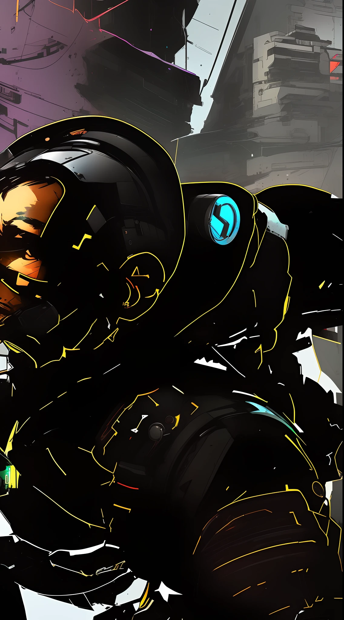 Da ist ein Mann in einem Raumanzug, holding a gun in his hand, Metabaron, Flashier, detaillierter Artstyle, Charakterkunst Nahaufnahme, Detaillierte digitale Illustration, Detaillierte Cyberpunk-Illustration, Digitale Cyberpunk-Anime-Kunst, epic portrait illustration, Cyberpunk Comic Cover Art, Ultra-detaillierte Spielgrafik, Baptiste aus Overwatch, Portrait of Apex Legends, Cyberpunk-Illustration, im Stil der digitalen Illustration