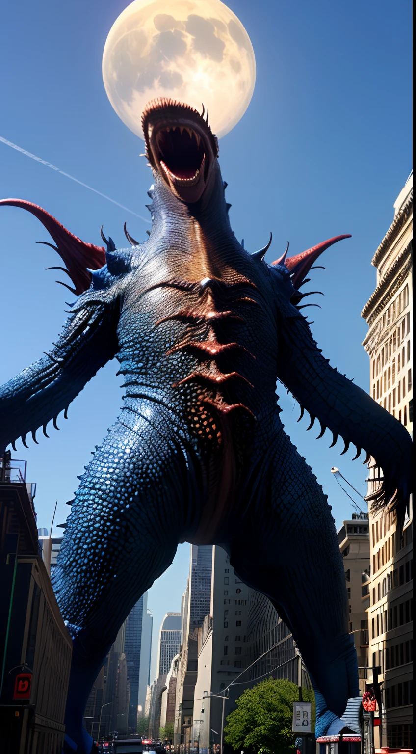 bizarre alien creature, giant kaiju creepie monster, surrealism, looming creature with a strong power, kaiju towering above new york, kaiju cephalopod monster, nanotech demonic monster horror, scary monster statues, bizarre alien creature, giant kaiju monster destroying city