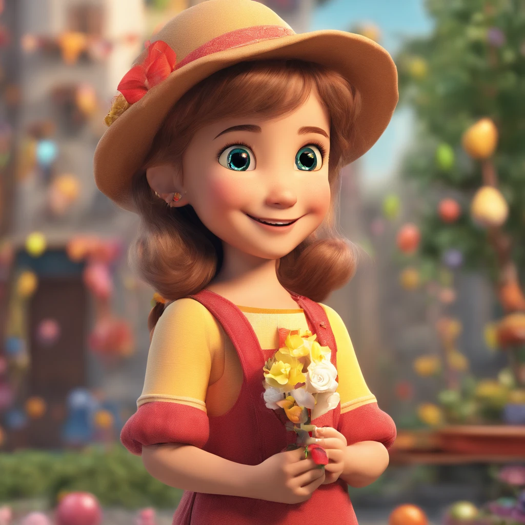 Capture the innocence and joy of childhood with an adorable 3D rendered character: visualize a sweet 7-year-old girl, her face beaming with delight as she plays with her dolls. This high-definition, cinematic shot encapsulates the purity of childhood and the magic of imagination. The character, with her endearing smile and twinkling eyes, radiates happiness and innocence, inviting viewers into a world of play and wonder. Dressed in charming, age-appropriate attire, she embodies the essence of carefree joy and friendship. This heartwarming image, perfect for commercial use, captures the essence of childhood, making it an enchanting choice for any project aimed at celebrating the beauty of innocence and the power of imagination.