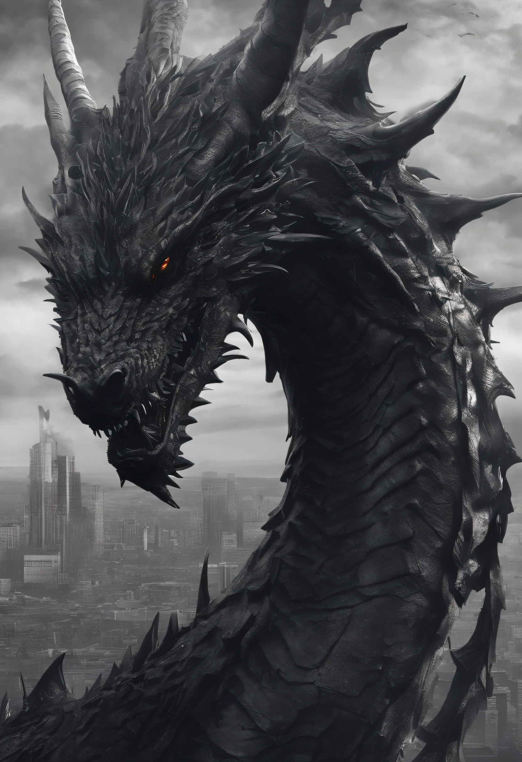 Dark dragon of geographical data in the style of detailed hyperrealism photography、