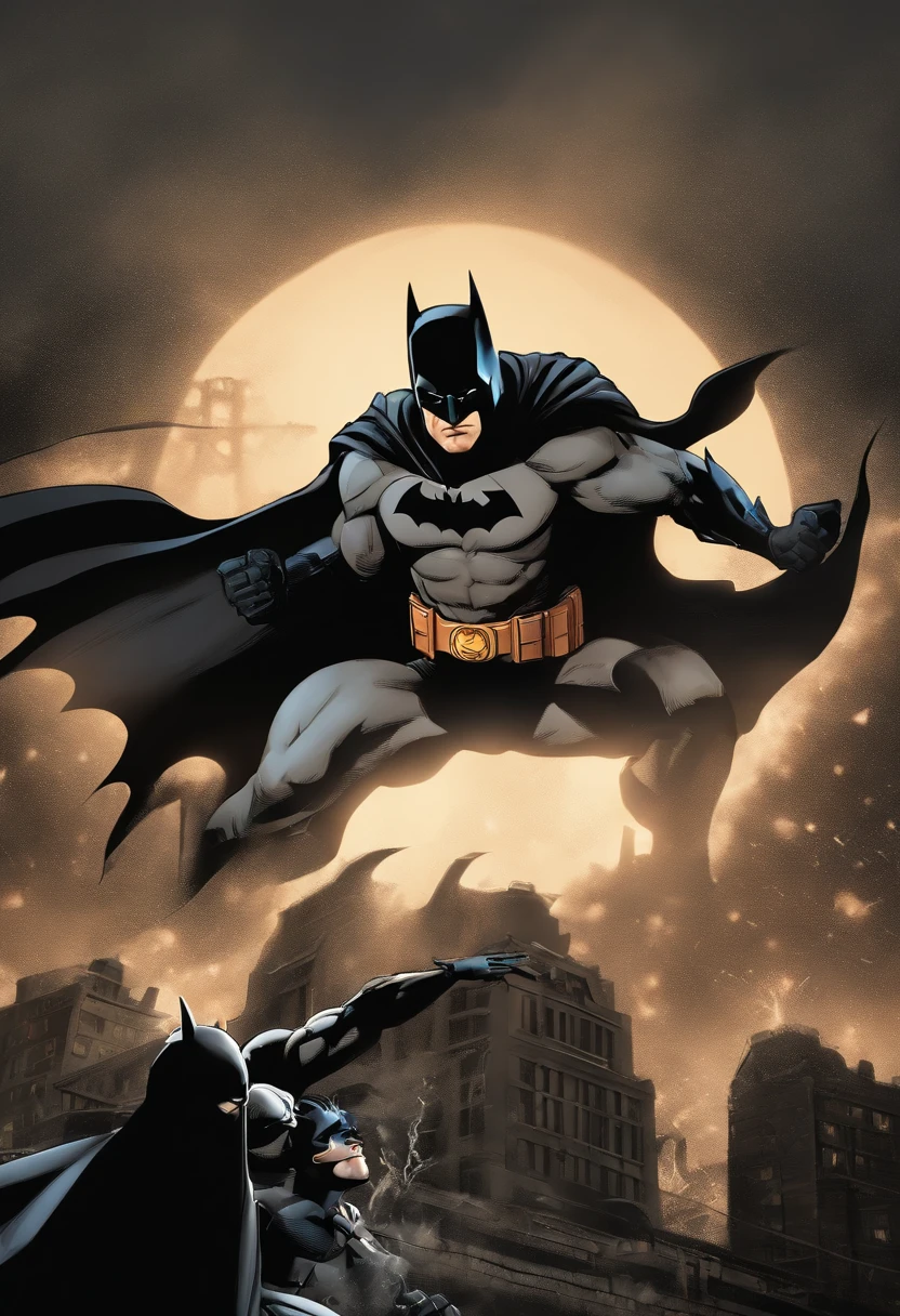 Batman lutando contra goku