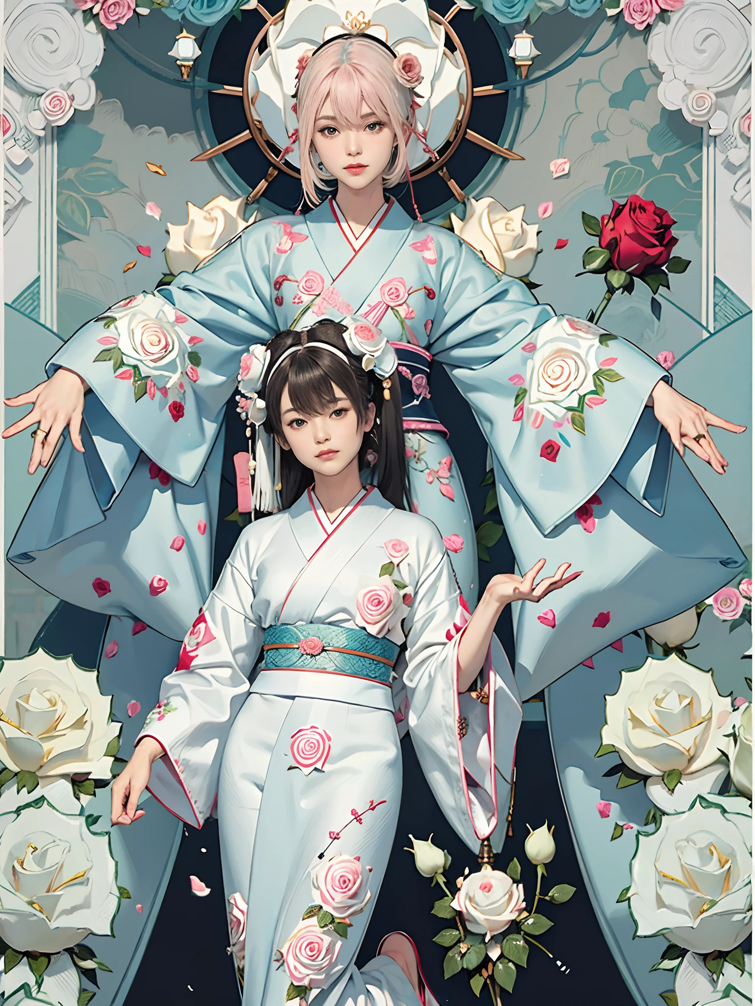 细致背景(White roses)