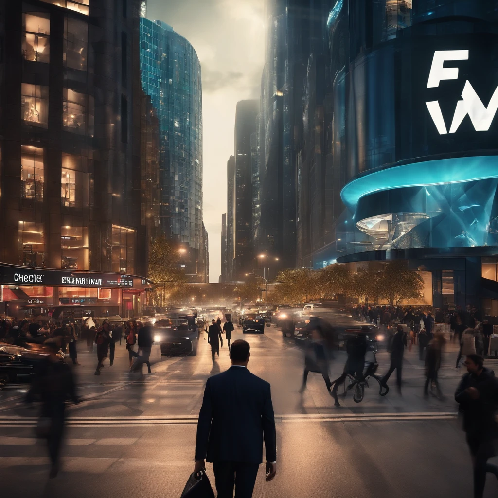 (best quality,4k,8k,highres,masterpiece:1.2),ultra-detailed,(realistic,photorealistic,photo-realistic:1.37),a man running in a futuristic city looking at the clock,futuristic metallic buildings,glowing neon lights,reflective surfaces,motion blur,high-tech gadgets,cityscape with flying vehicles,advanced technology,urban chaos,hustle and bustle,night scene,dark shadows,contrasting colors,impressive architecture,meticulous attention to detail,meticulous attention to facial features,beautiful detailed eyes,beautiful detailed lips,extremely detailed eyes and face,long eyelashes,imposing skyscrapers,advanced transportation system,tall glass buildings,modern and sleek design,high-end fashion,adrenaline rush,sense of urgency,luxury cars speeding by,pulsating energy,high-tech watches,impressive skyscrapers,towering structures,advanced holographic displays,cool and confident expression,innovative urban landscape,mesmerizing futuristic aesthetics,seamless fusion of technology and humanity,fast-paced movement,blurred background,overlapping lines,sharp contrasts,harsh lighting,eclectic mix of cultures,vibrant nightlife,glowing street signs,imposing billboards,eye-catching advertisements,electrifying atmosphere,emerging technology,futuristic timekeeping devices,fast-approaching deadline,streets filled with people,never-ending noise,foreboding yet exciting ambiance,industrial materials,reflective glass,sharp angles,sci-fi elements,future-facing mindset, blue light