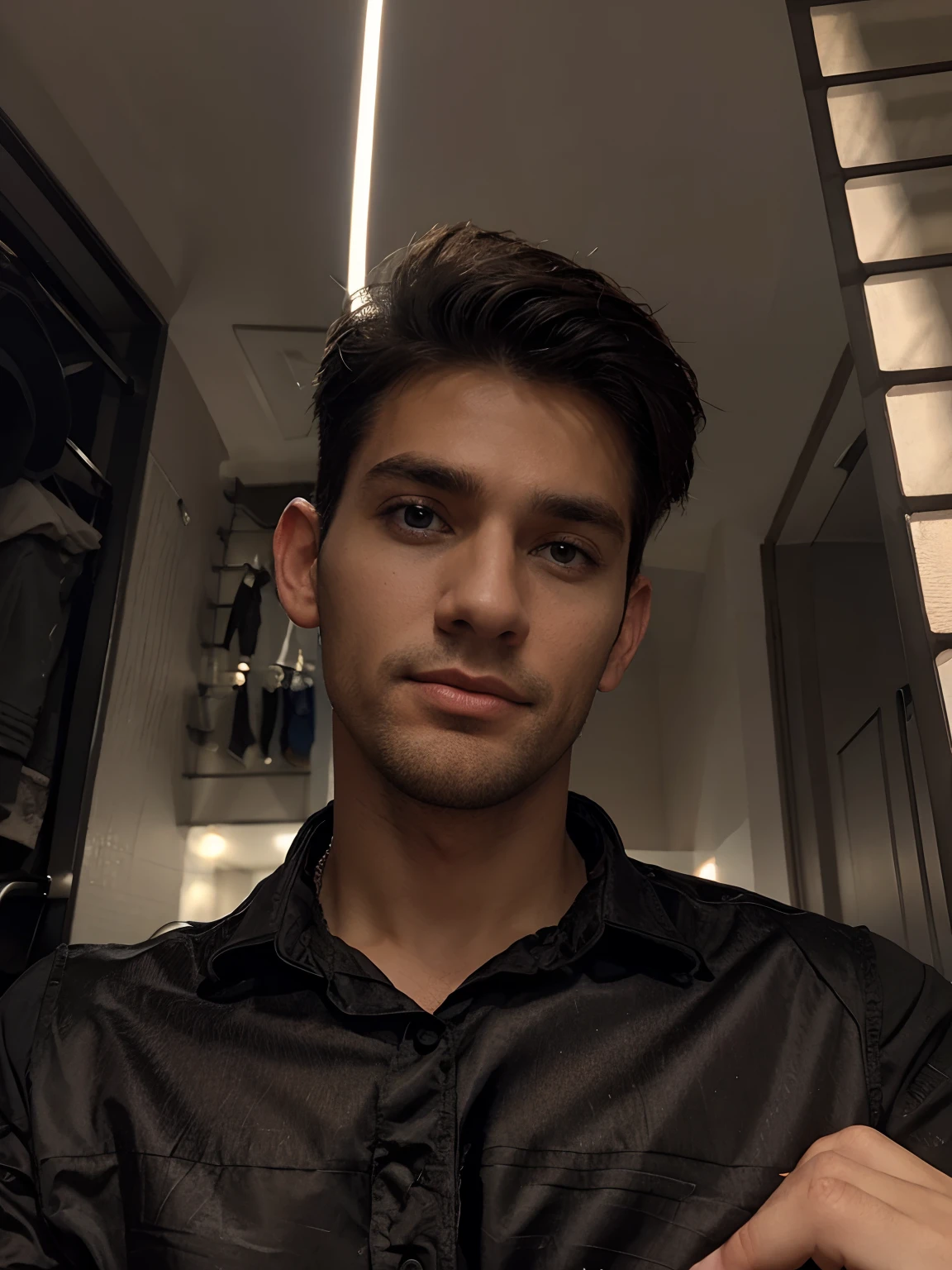 Background change handsome boy black dress