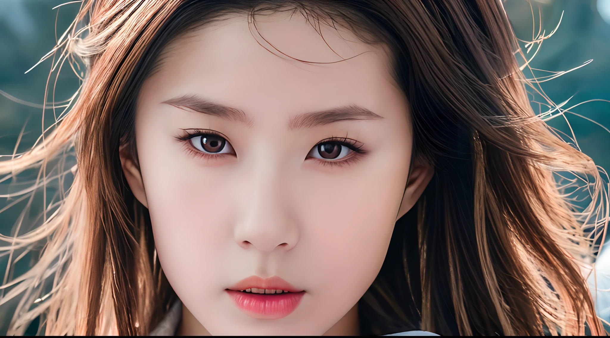 iu, 8K,Best quality, masterpiece, ultra high res, (photorealistic:1.4), raw photo, (Authentic skin texture:1.3), (film grain:1.3), (selfie angle),1girl,beautiful detailed eyes and face,masterpiece, best quality,close-up,upper bod