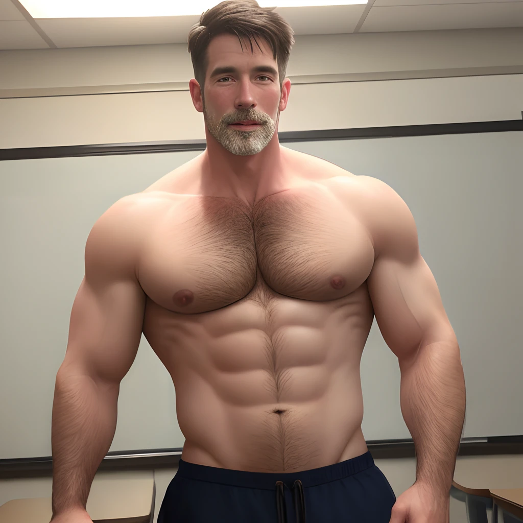 Old daddy teacher shirtless