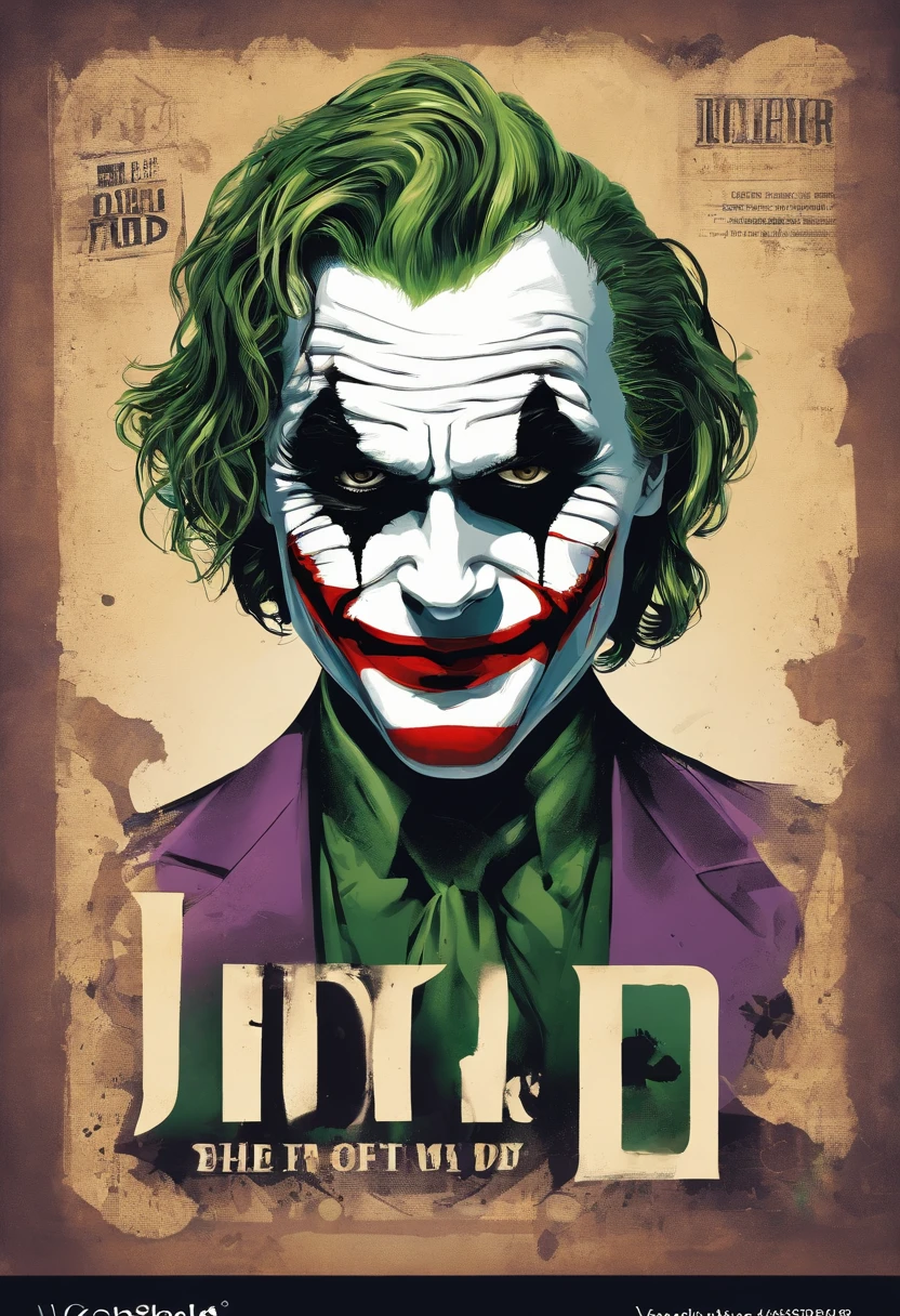 A close-up of the Joker's face, Details of each part, 4K photo,
