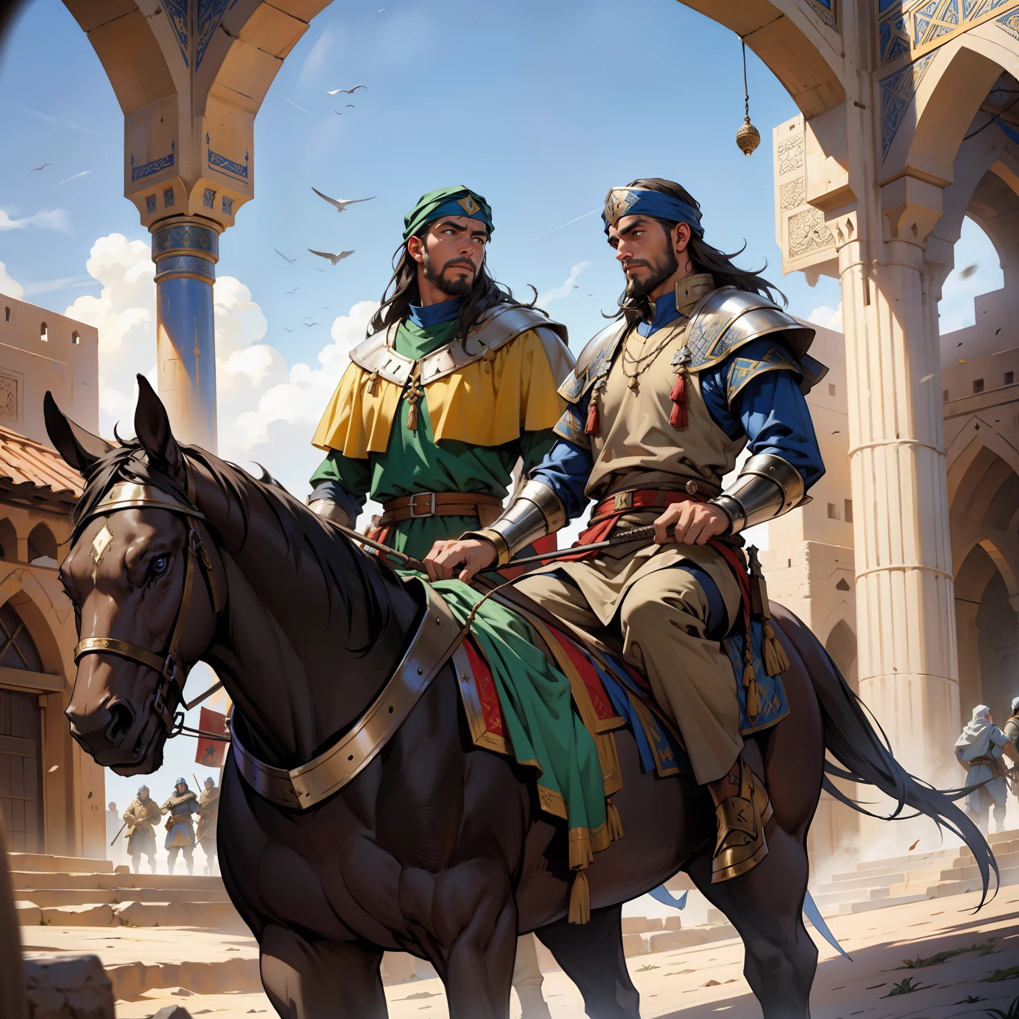 Medieval Islamic moroccan War thousands of men hyper realistic super detailed