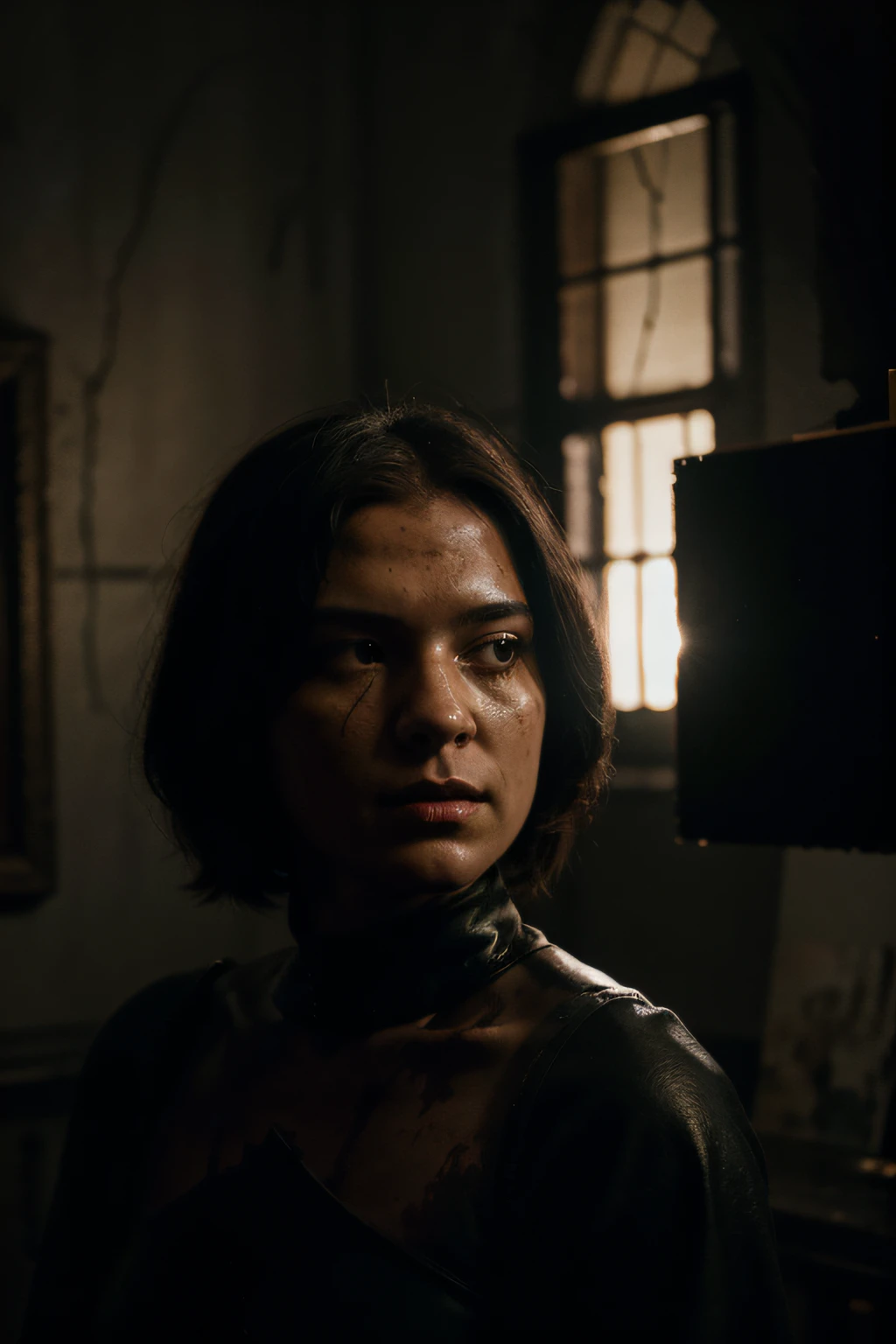 dark room for torture and interrogation, soft light, painting, photorealism, hyperrealism, medieval, lots of blood., 8k,Canon RF 100mm F2.8L Macro IS USM, bokeh, photo, dark