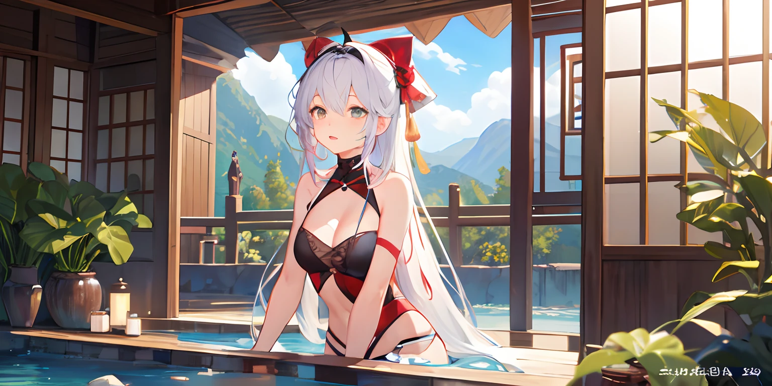(master part:1.2, alta qualidade), (Pixiv:1.4), (1girl:1.2), (sozinho:1.2), (Shenqi:0.6),parte superior do corpo,
Kasumigaoka Utah,Corpo feminino maduro,sombra vermelha, toalha, Onsen, Wet, 鎖骨, ao ar livre, , corar, Fechaduras laterais, franja, seios, Rocha, clivagem, Blurry, Banho, Arbusto, towel on the head, olhos vermelhos, cabelos pretos, olhando para o lado, cabelos molhados, Desviando o olhar, cabelo entre os olhos, boca aberta, parte superior do corpo, separated-lips