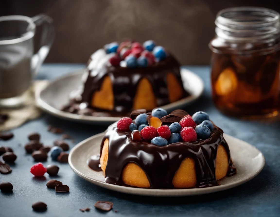 Bolo de ricota com gotas de chocolate em faticas