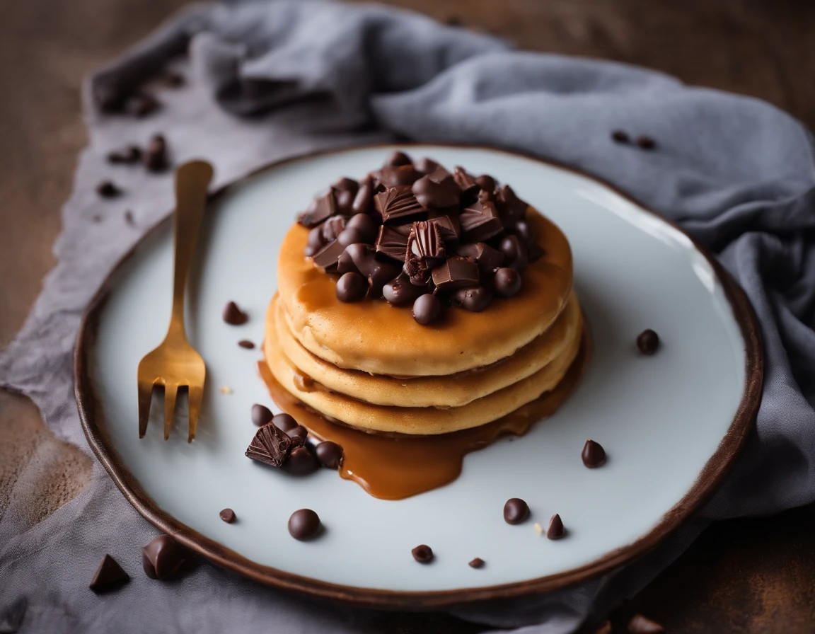 Bolo de ricota com gotas de chocolate em faticas