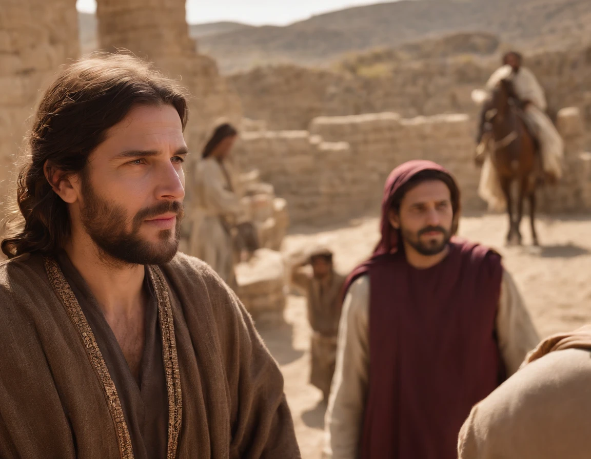 (melhor qualidade: 1.4), (Ultra Highres: 1.2), (fotorrealista: 1.4), (8k, Foto RAW: 1.2).The description of the Samaritan woman's physical appearance is not detailed in the biblical narrative, But her Samaritan background suggests that she likely had similar traits to other people in the region. No historical-cultural context, The story of the Samaritan woman is set during a period of ethnic and religious tensions between Samaritans and Jews. His encounter with Jesus at Jacob's well highlights the message of spiritual equality and the importance of faith over cultural differences.