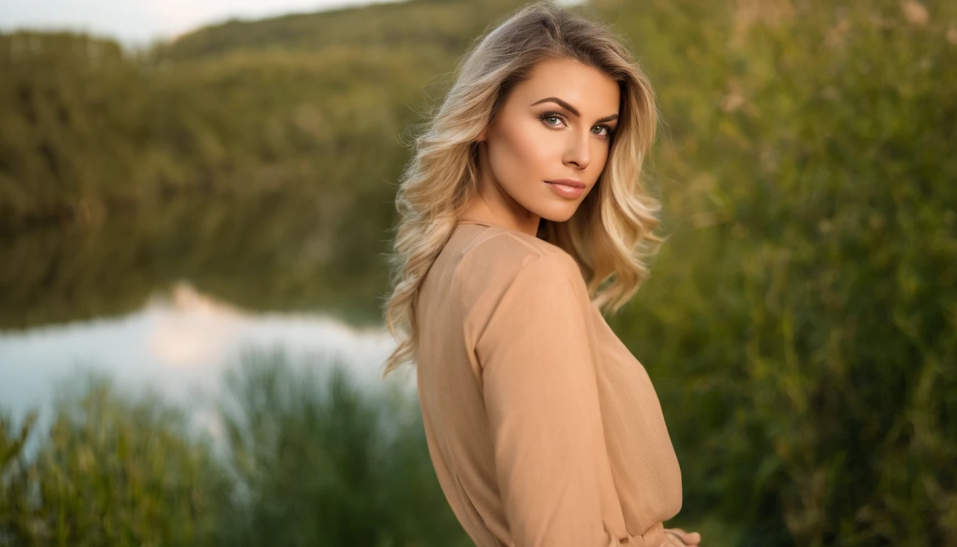 (Selfie, Vista superior: 1.4), A bit of distance from the camera, (mitad recta del cuerpo: 1.4), RAW UHD portrait photo of a 23-year-old blonde (Mujer de ojos azules) In a park during the day, (pantalones casuales), (escote), Detalles (Texturas! , cabello! , brillar, Color!! , Desventajas: 1.1), ojos brillantes con alto detalle (Looking at the camera), SLR lighting, SLR camera, Ultra calidad, agudeza, Profundidad de campo, Film grain (centro), Fujifilm XT3, Cristalina, Centro del marco, Cara hermosa, foco nítido, poros detallados de la piel, piel grasa, quemadura, Detalles oculares complejos, cuerpo completo, fuller lips