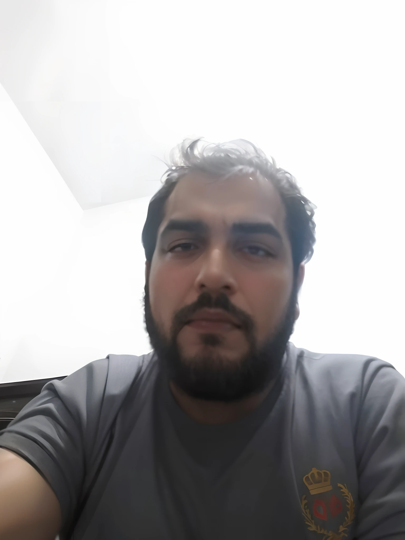 there is a man sitting at a table with a plate of food, very very low quality picture, without beard, 8k selfie photograph, without beard and mustache, emad mostaque, with no beard, with a small beard, selfie photo, face picture, khyzyl saleem, selfie of a man, frontal picture, neckbeard