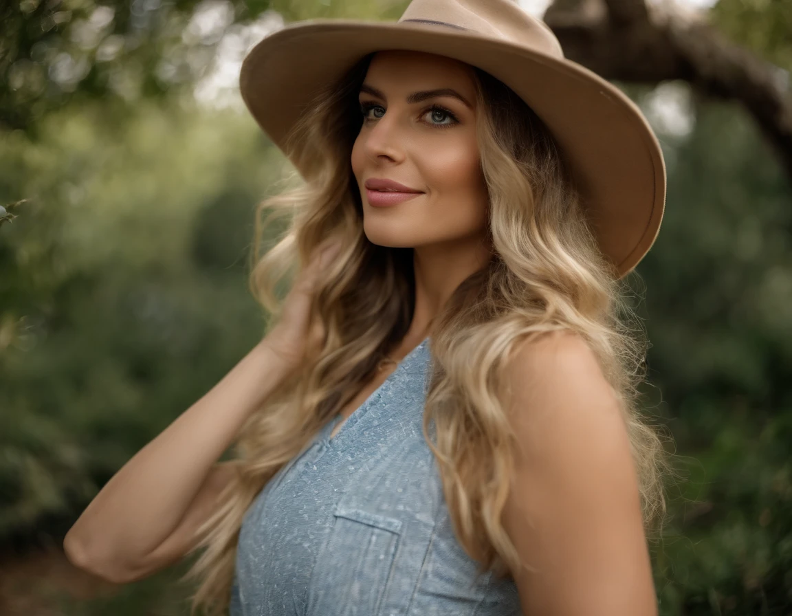 (Selfie, Vista superior: 1.4), A bit of distance from the camera, (mitad recta del cuerpo: 1.4), RAW UHD portrait photo of a 23-year-old blonde (Mujer de ojos azules) In a park during the day, (pantalones casuales), (escote), Detalles (Texturas! , cabello! , brillar, Color!! , Desventajas: 1.1), ojos brillantes con alto detalle (Looking at the camera), SLR lighting, SLR camera, Ultra calidad, agudeza, Profundidad de campo, Film grain (centro), Fujifilm XT3, Cristalina, Centro del marco, Cara hermosa, foco nítido, poros detallados de la piel, piel grasa, quemadura, Detalles oculares complejos, cuerpo completo, fuller lips