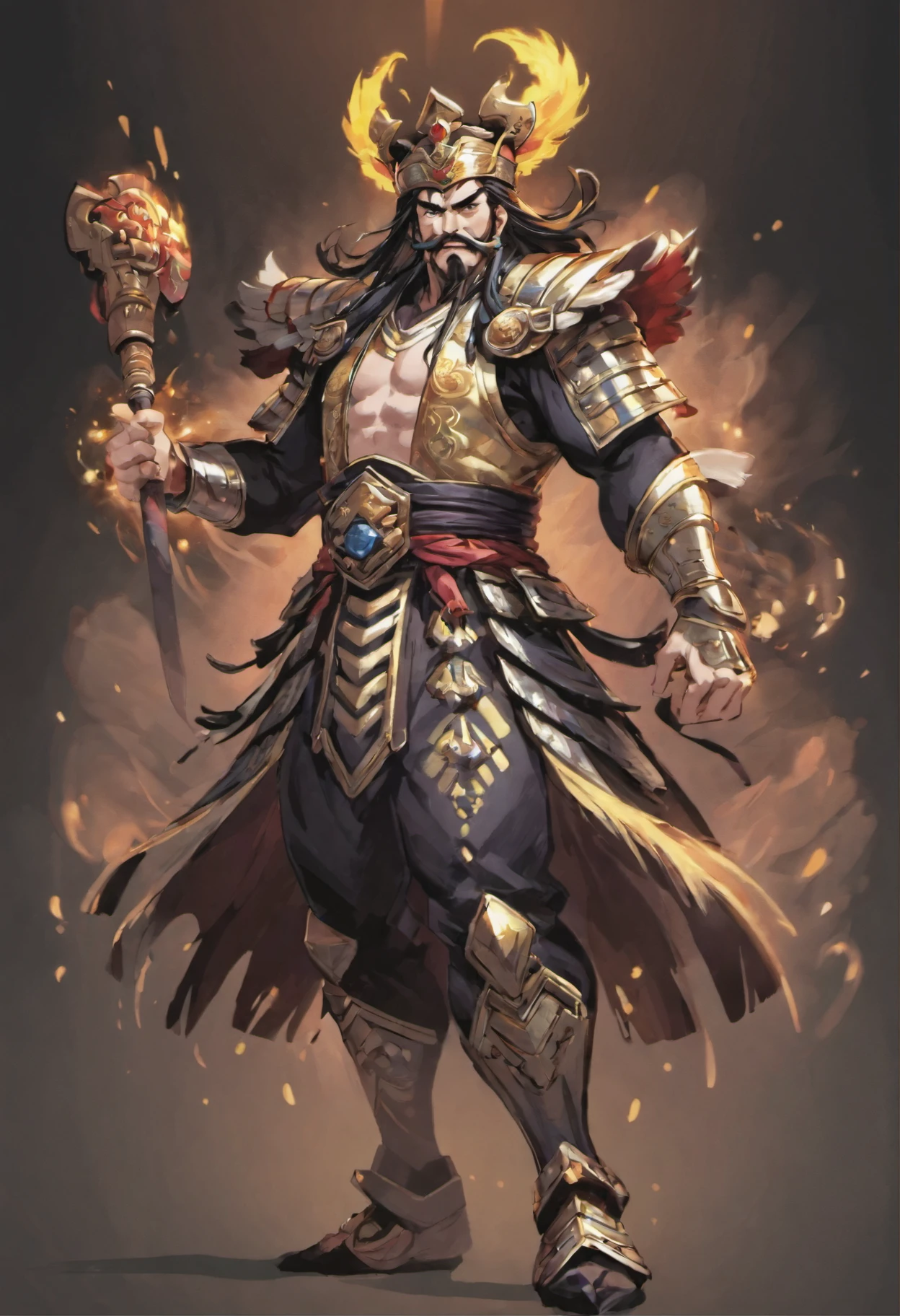 three kingdom, Cao Cao,A meticulous face,Clear face,Full body like,Shogun,with black background, High picture quality,tmasterpiece,best qualtiy,超高分辨率