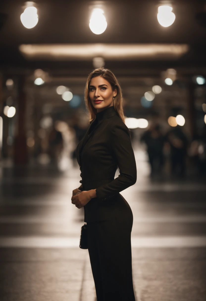 una mujer cybor super bella, que representa a una INTELIGENCIA ARTIFICIAL. MIRANDO DE FRENTE A LA CAMARA, CON UNA SONRISA AMABLE.