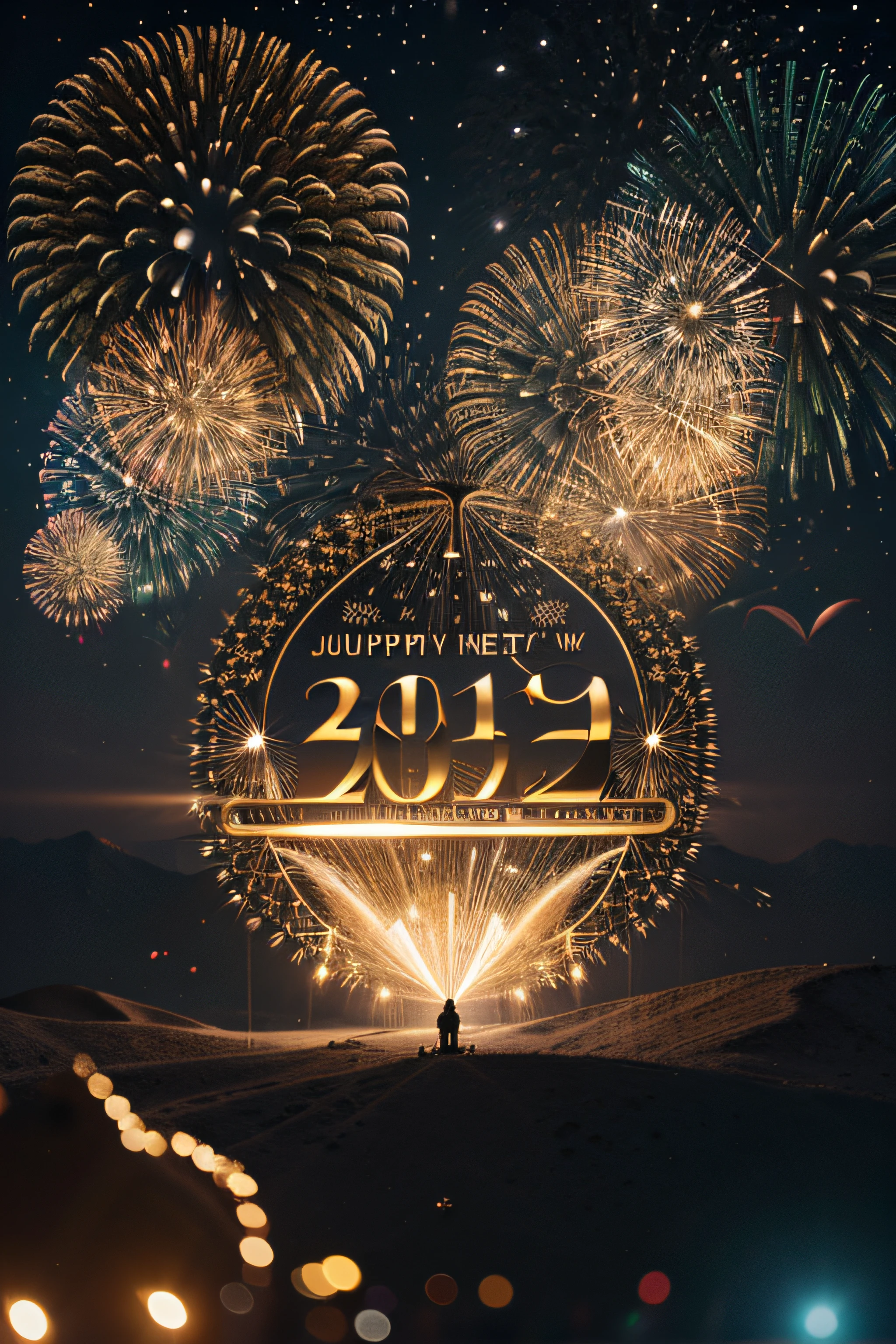 beautiful design of happy new year 2024