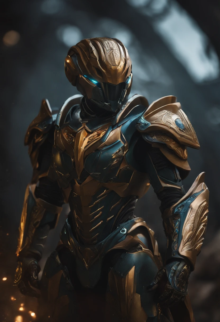 His armor looks half alien and half robot