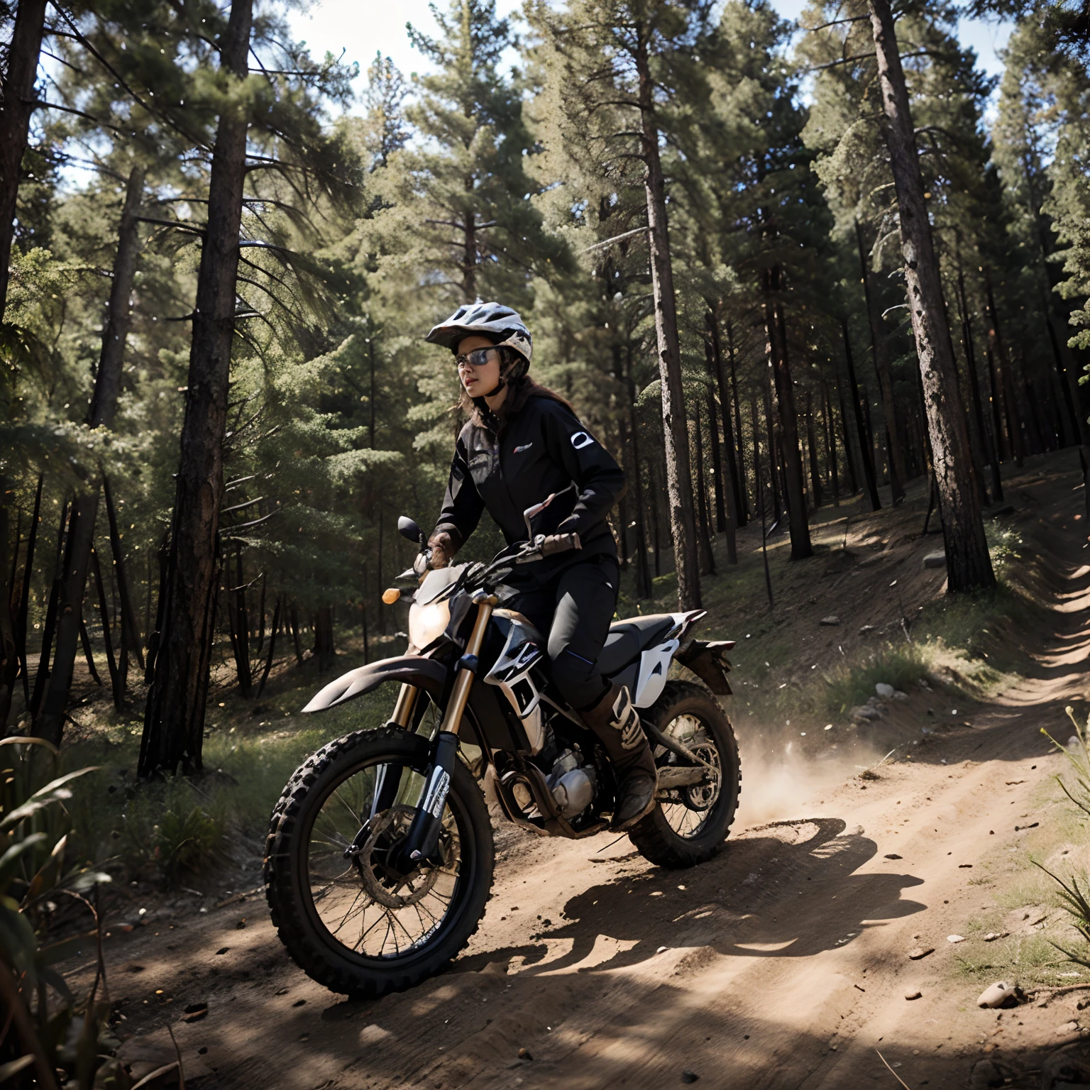 Off-road bikes, girl with
